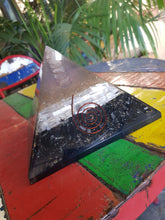 Selenite & Black Tourmaline - Orgone Pyramid