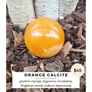 Orange Calcite - 6cm Sphere