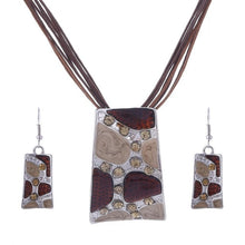 Fashion Leather & Enamel Gem Jewelry Set